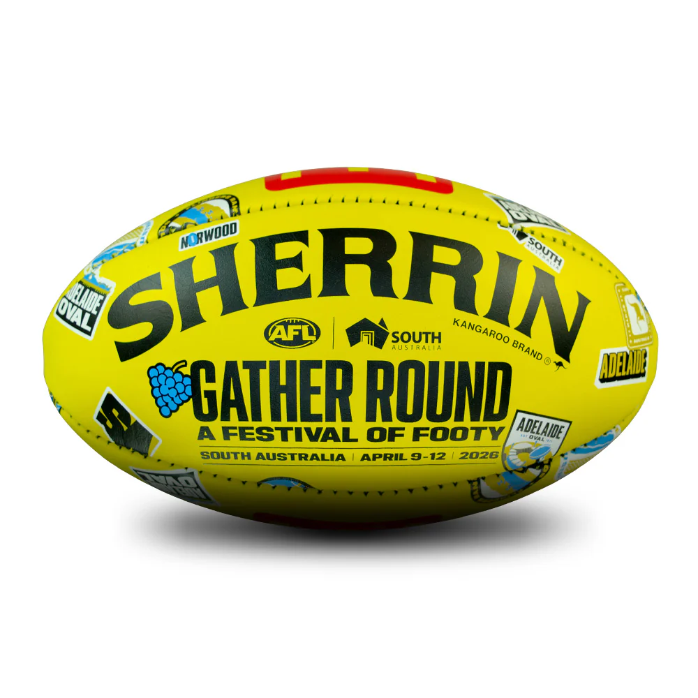 Gather Round 2026 Leather Ball Size 5 Yellow Ball - Image 4