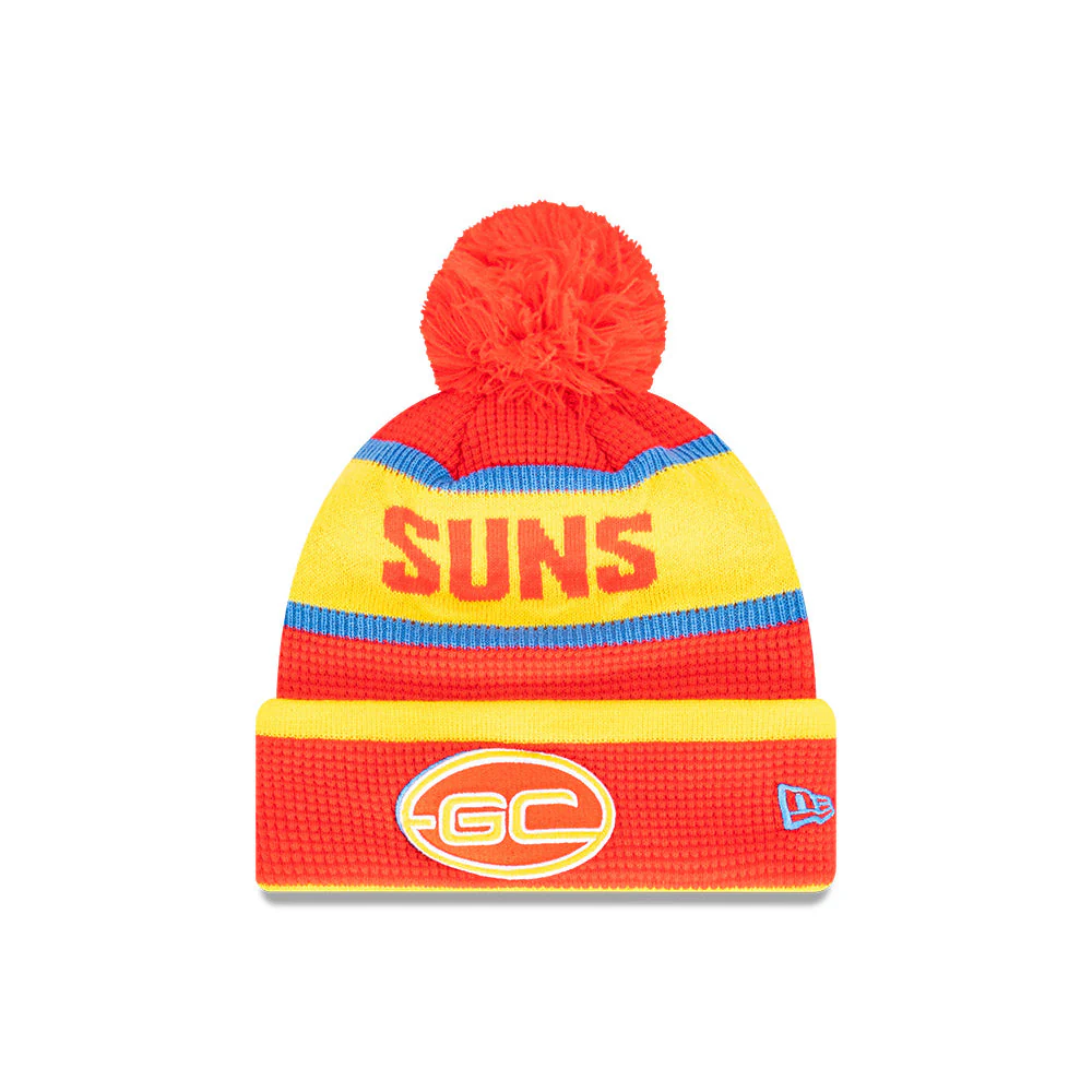 Gold Coast Suns New Era Waffle Wordmark Beanie - Image 4