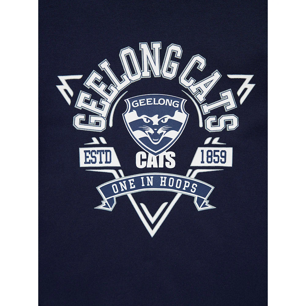 Geelong Cats Kids Banner Tee Top - Image 3