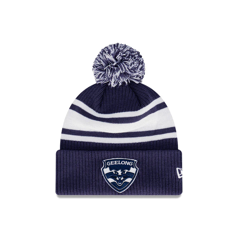 Geelong Cats New Era Stripe Knitted Beanie - Image 3
