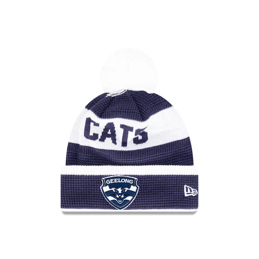 Geelong Cats New Era Waffle Wordmark Beanie - Image 3