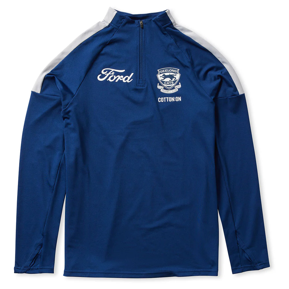 Geelong Cats 2026 Long Sleeve Zip Performance Top Mens