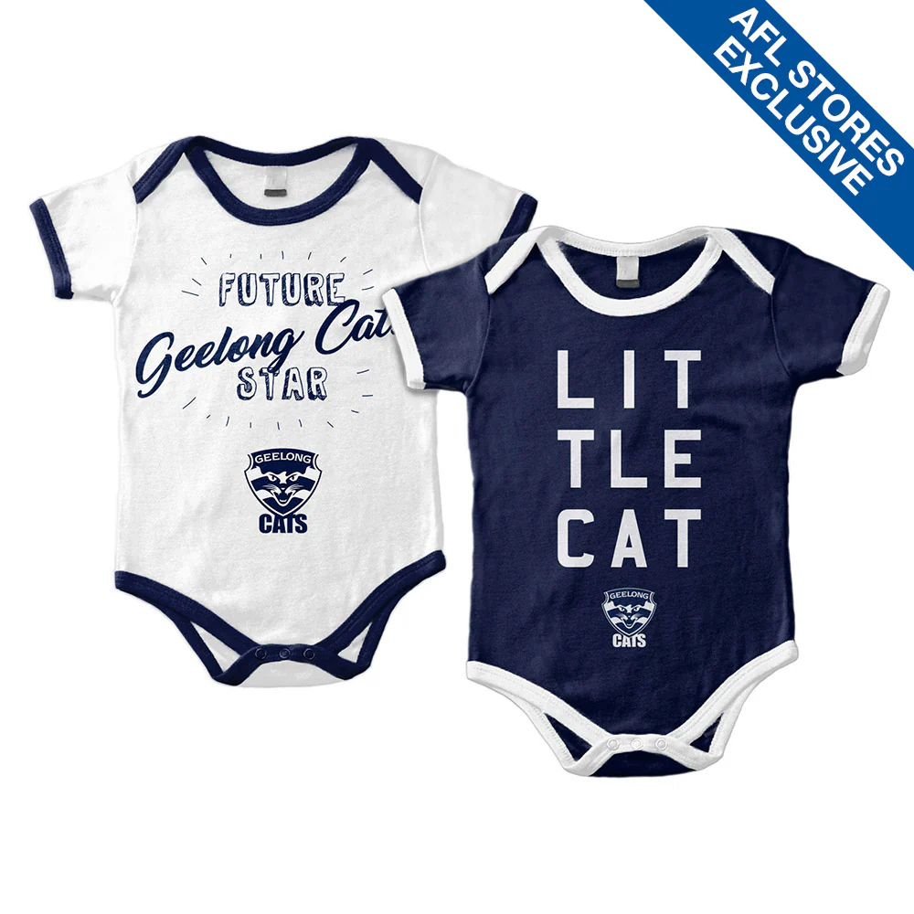 Geelong Cats Set Of 2 Infant Grow Suits