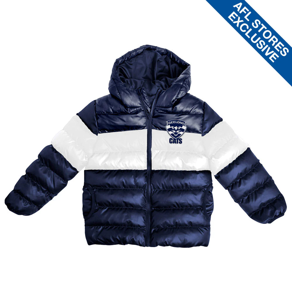 Geelong Cats Youth Puffer Jacket - Image 4