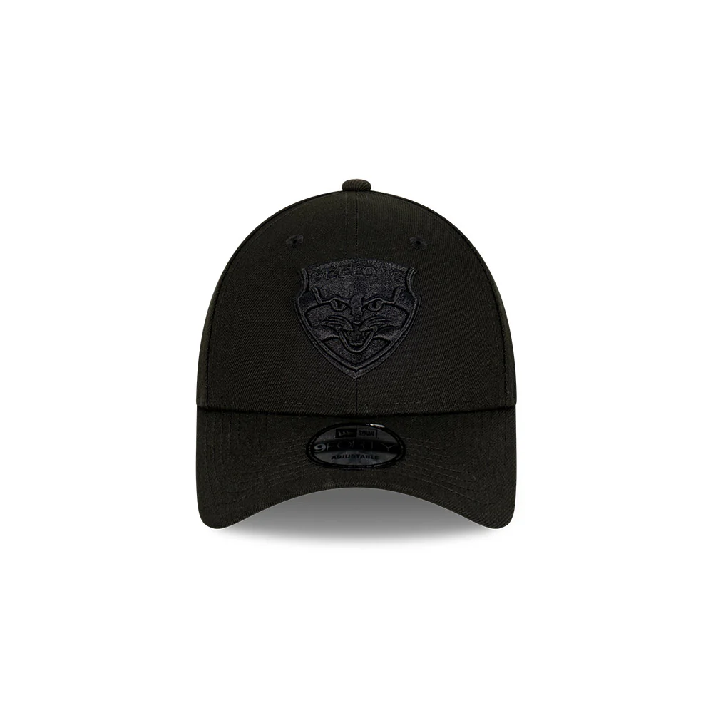 Geelong Cats New Era Black On Black 9forty Cap - Image 3