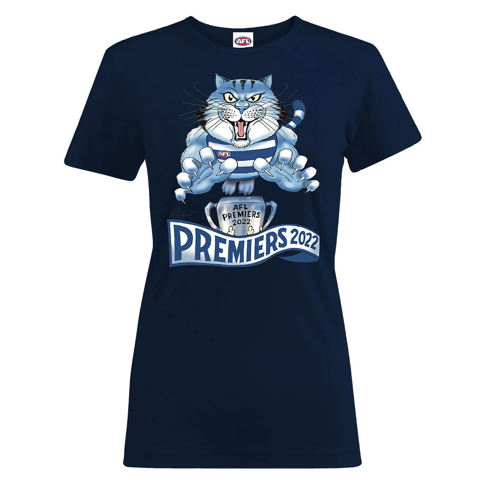 Geelong Cats 2022 Mark Knight Womens Tee - Image 3