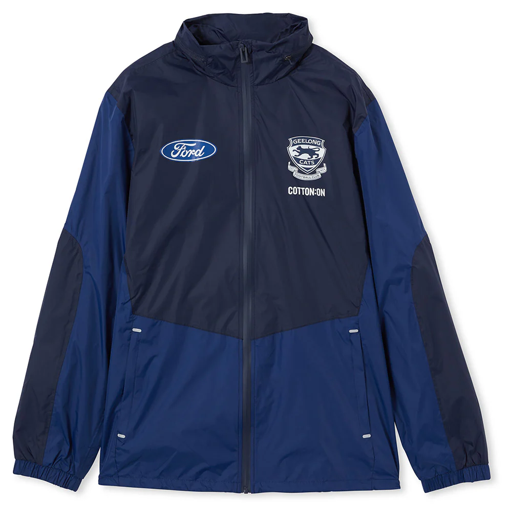 Geelong Cats 2024 Authentic Adults Wet Weather Jacket - Image 2