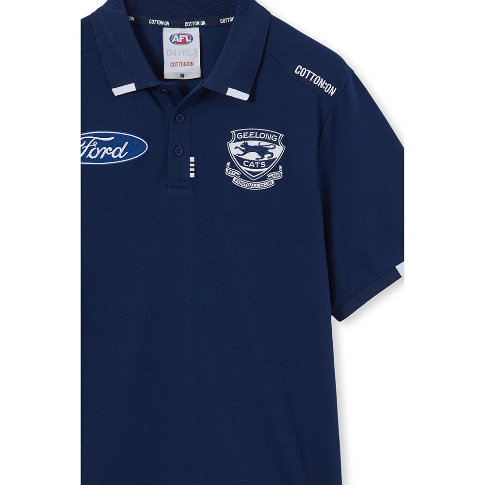 Geelong Cats 2024 Authentic Mens Media Polo - Image 3