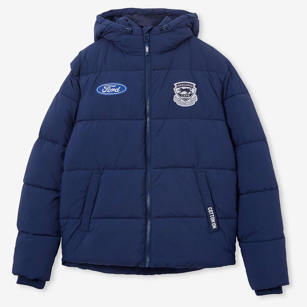 Geelong Cats 2024 Authentic Mens Puffer Jacket - Image 6