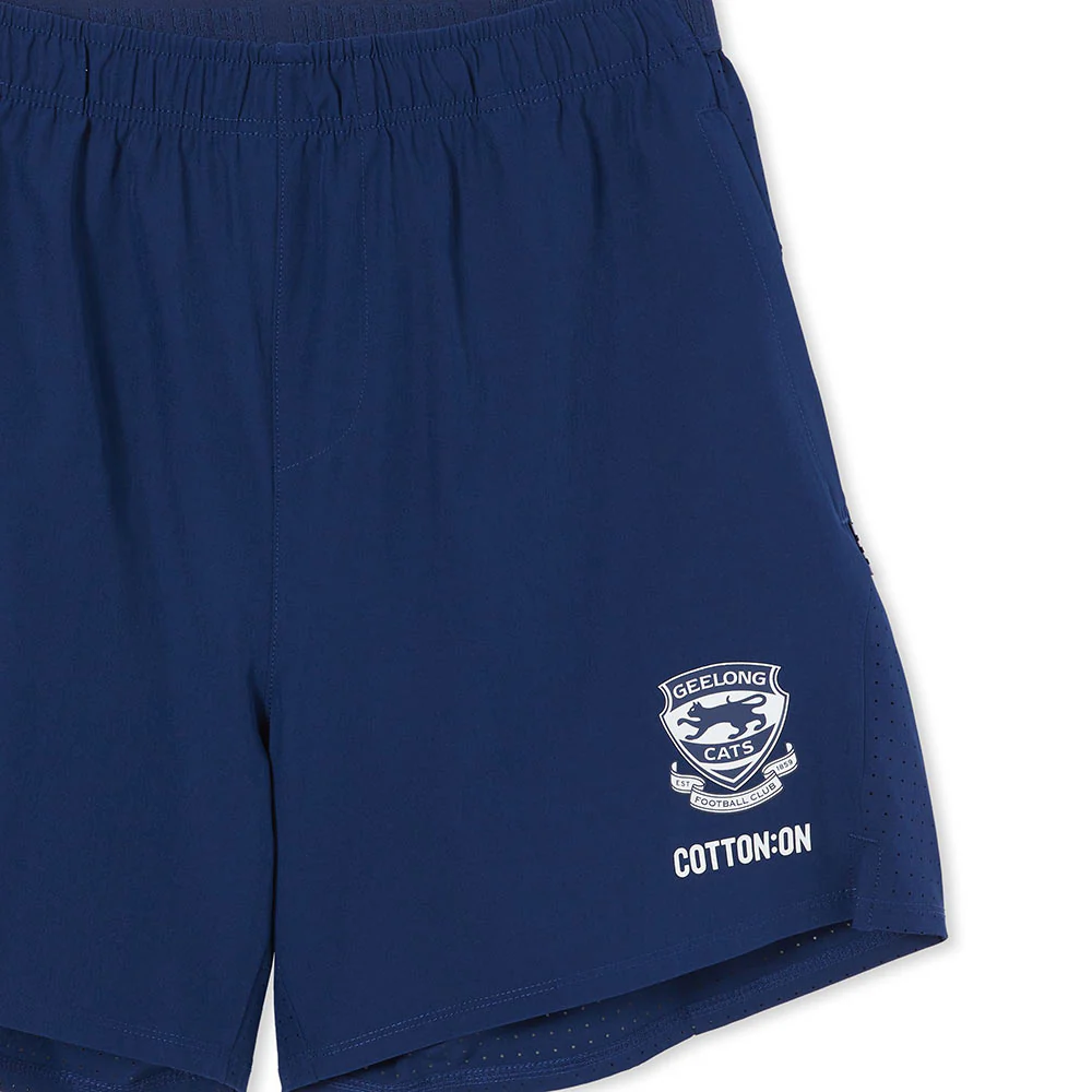 Geelong Cats 2024 Authentic Mens Training Shorts - Image 3