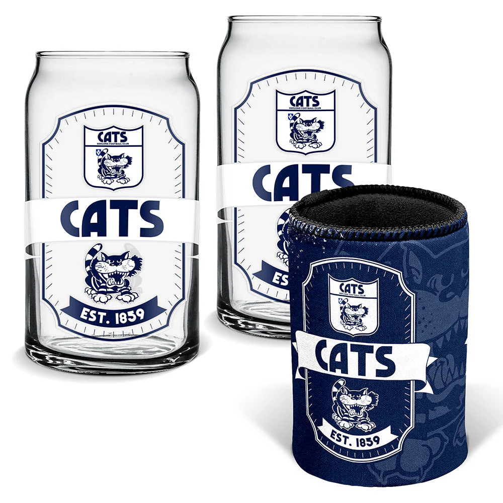 Geelong Cats Can Glasses & Can Cooler - Image 2