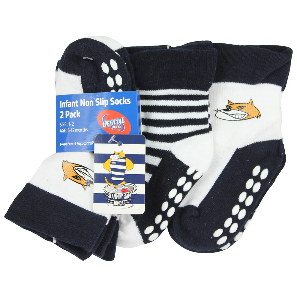 Geelong Cats Infant Mascot Socks 2-Pack