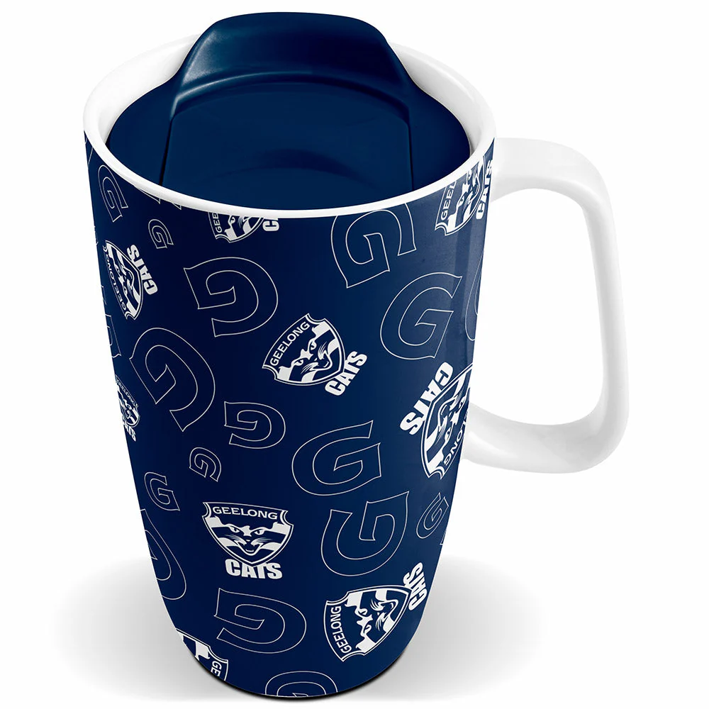 Geelong Cats Logo Ceramic Mug With Lid - Image 2