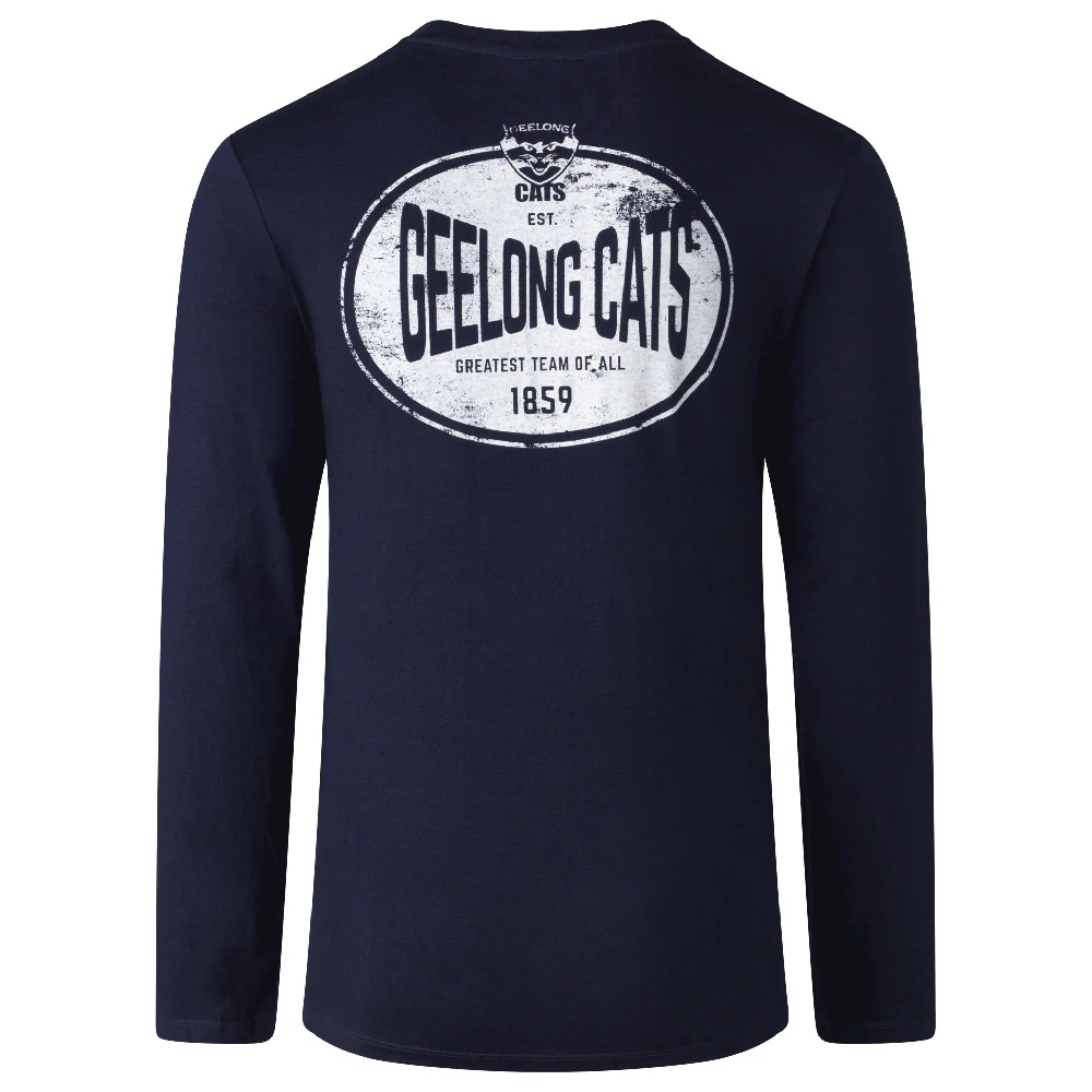 Geelong Cats Mens Supporter Long Sleeve Tee - Image 2