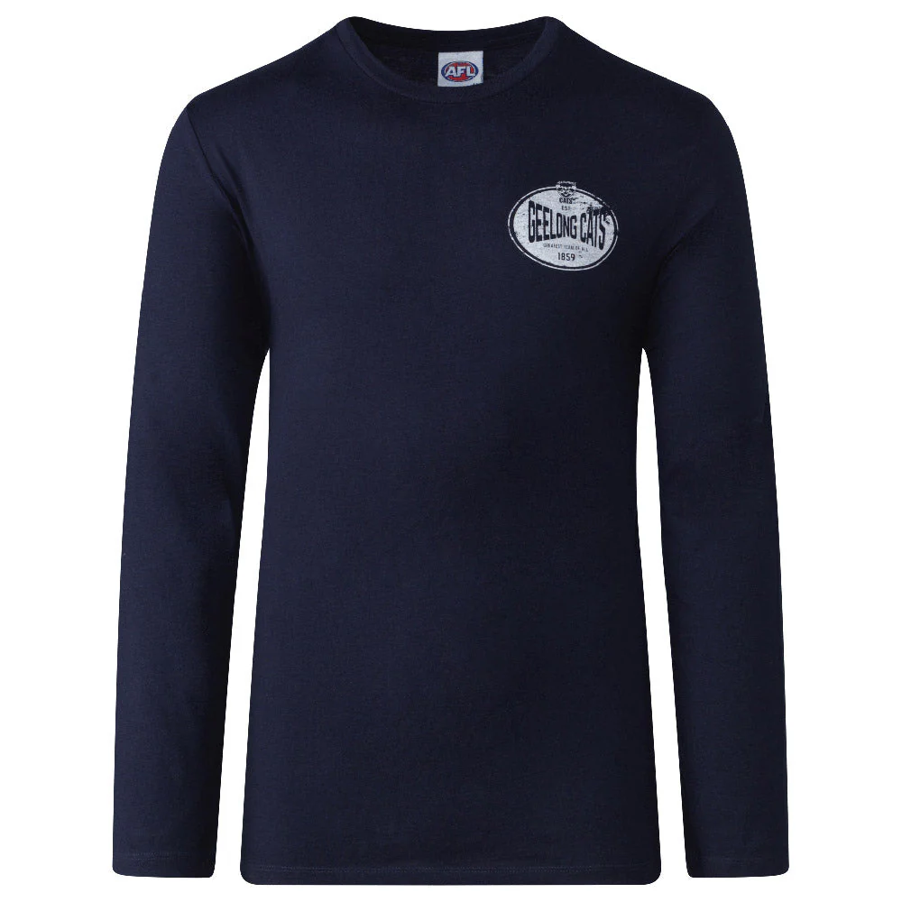 Geelong Cats Mens Supporter Long Sleeve Tee - Image 4
