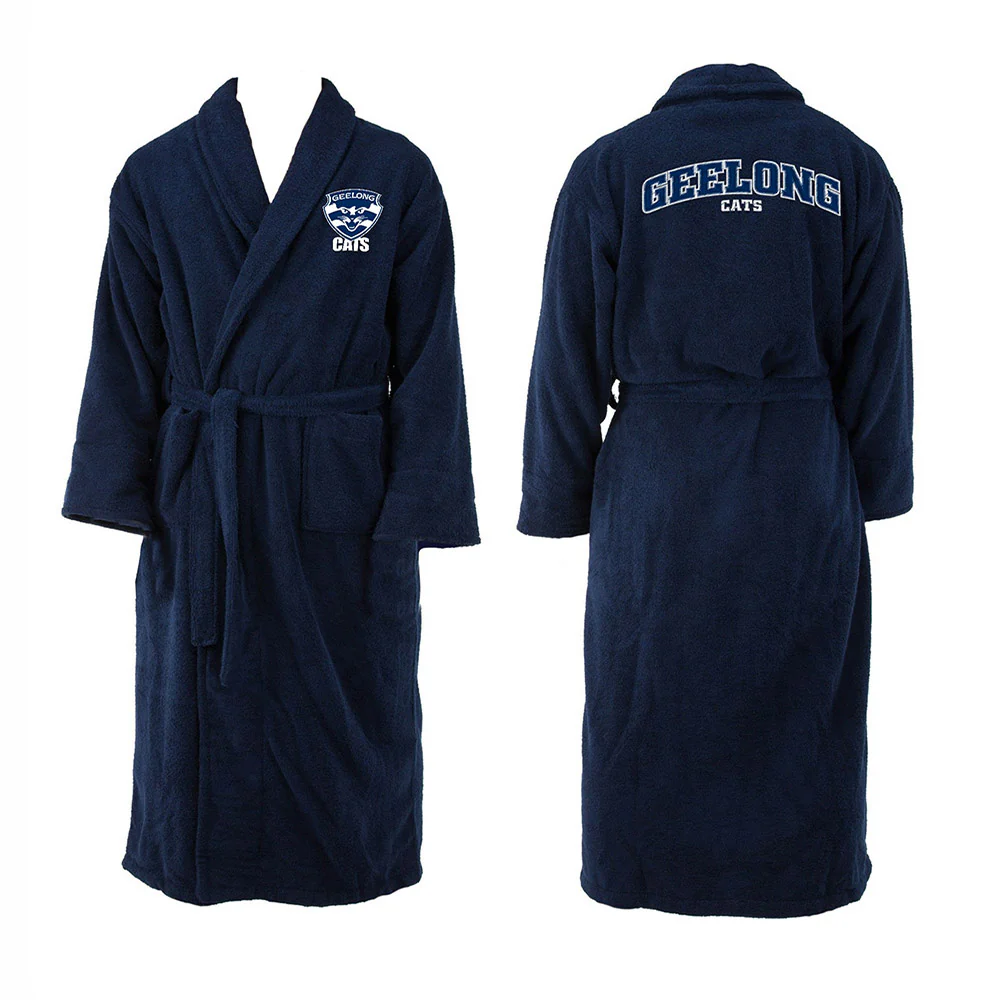 Geelong Cats Adults Team Long Sleeve Bathrobe