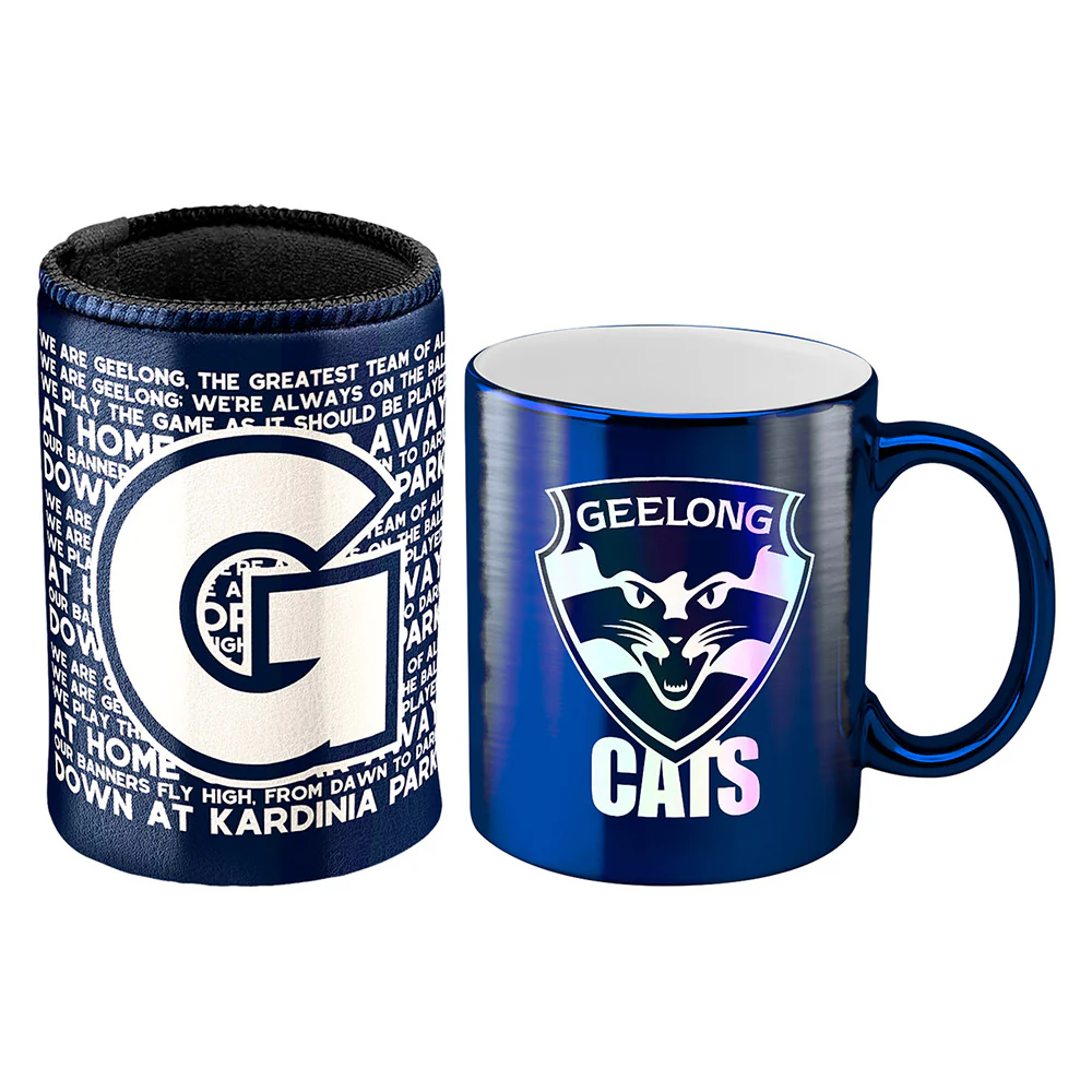 Geelong Cats Metallic Can Cooler And Mug Pack