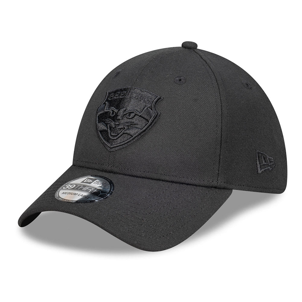 Geelong Cats New Era 39thirty Black On Black Cap
