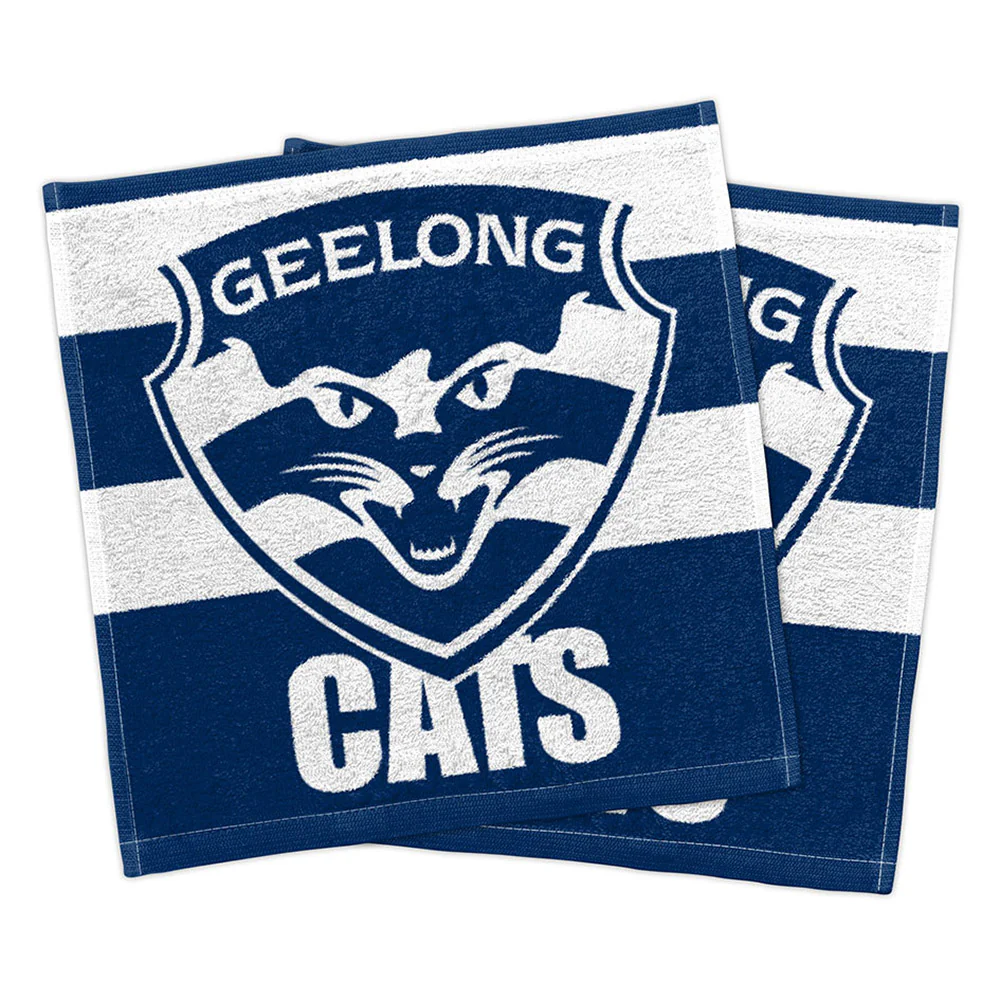 Geelong Cats Set Of 2 Face Washers