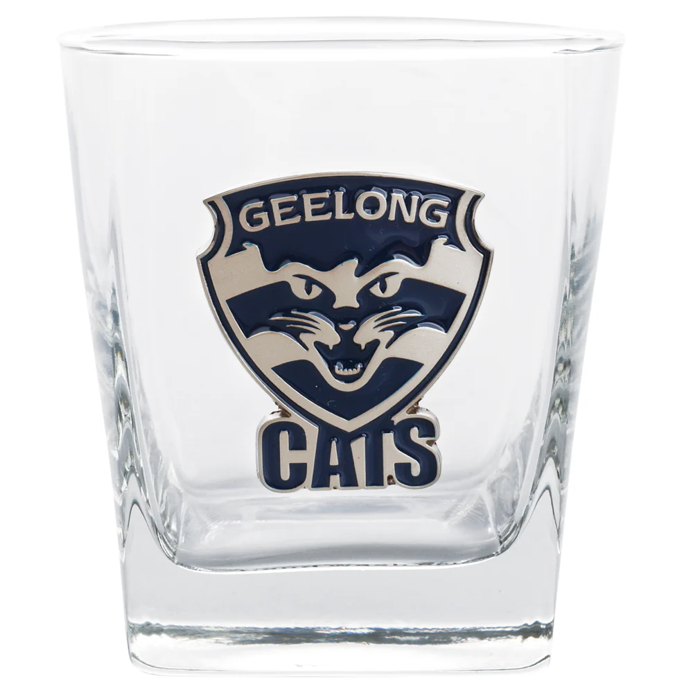 Geelong Cats Spirit Glasses With Metal Badge