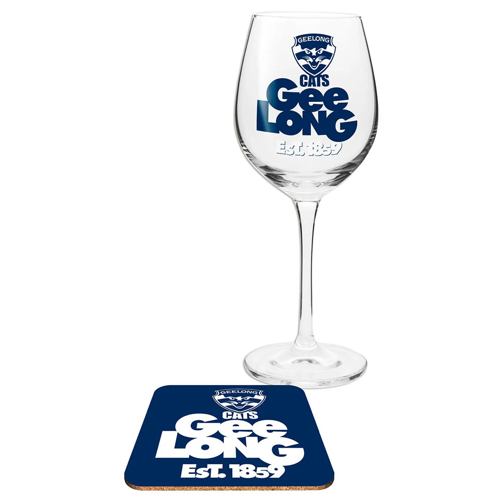 Geelong Cats Wine Glass And Coaster - Image 2