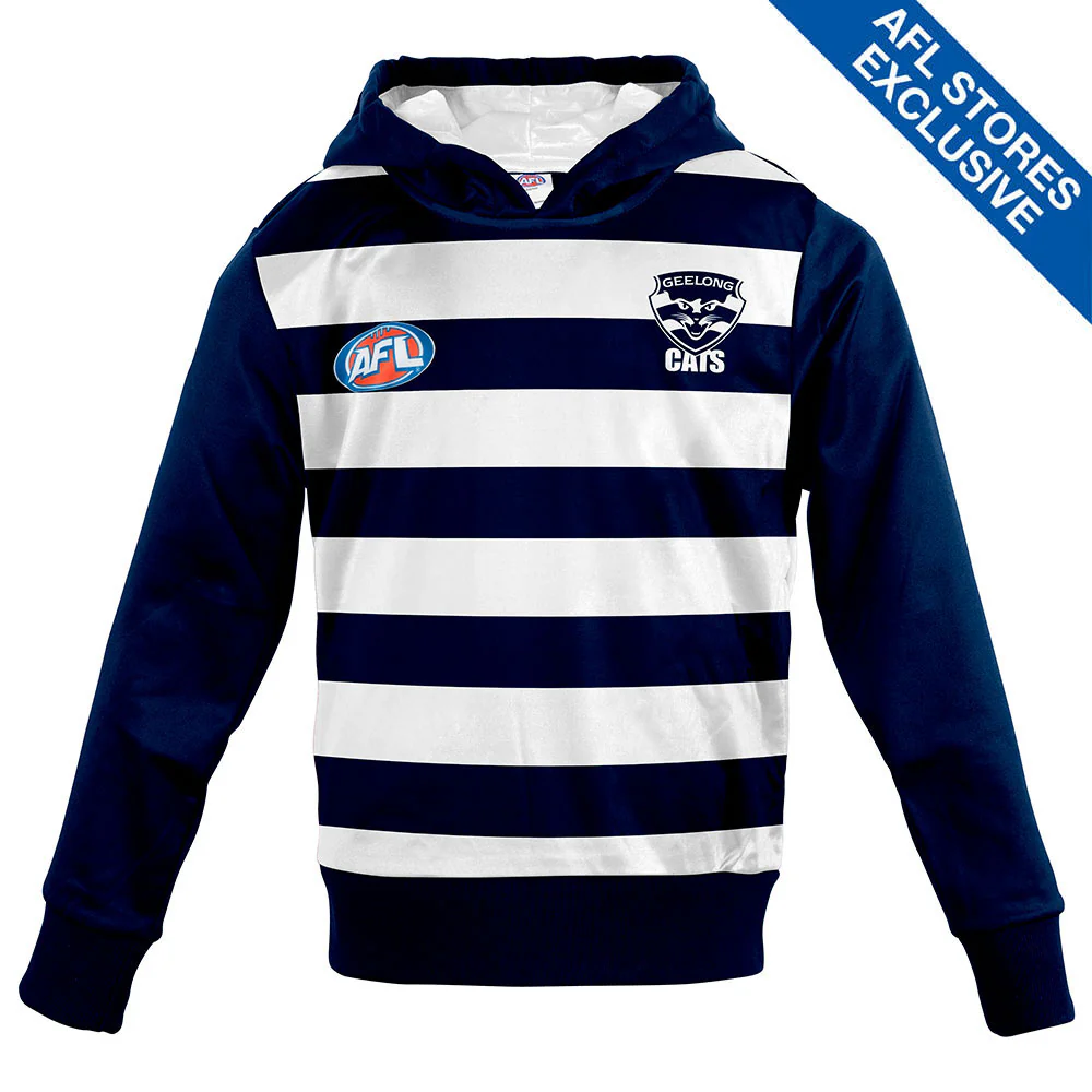 Geelong Cats Youth Long-Sleeved Guernsey Hoody