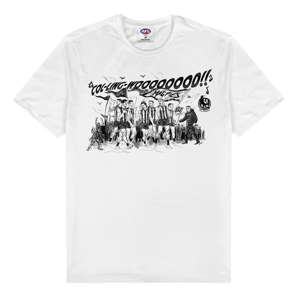 Collingwood 2023 Premiers Grange Magpie Army Adults Tee - Image 3