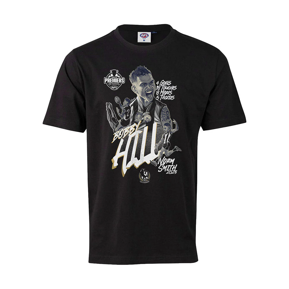 Collingwood 2023 Premiers Grange Bobby Hill Youth Tee - Image 3