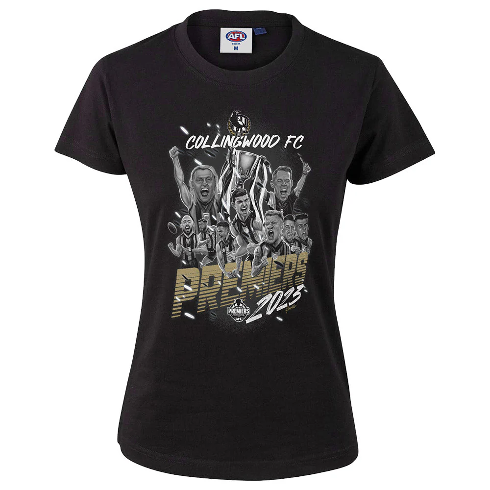 Collingwood 2023 Premiers Grange Celebration Womens Tee - Image 3