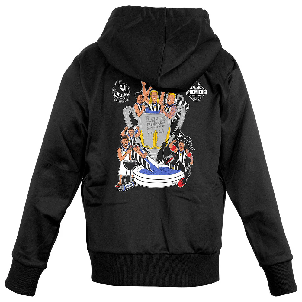 Collingwood 2023 Premiers Grange Cup Montage Adults Hoodie - Image 5
