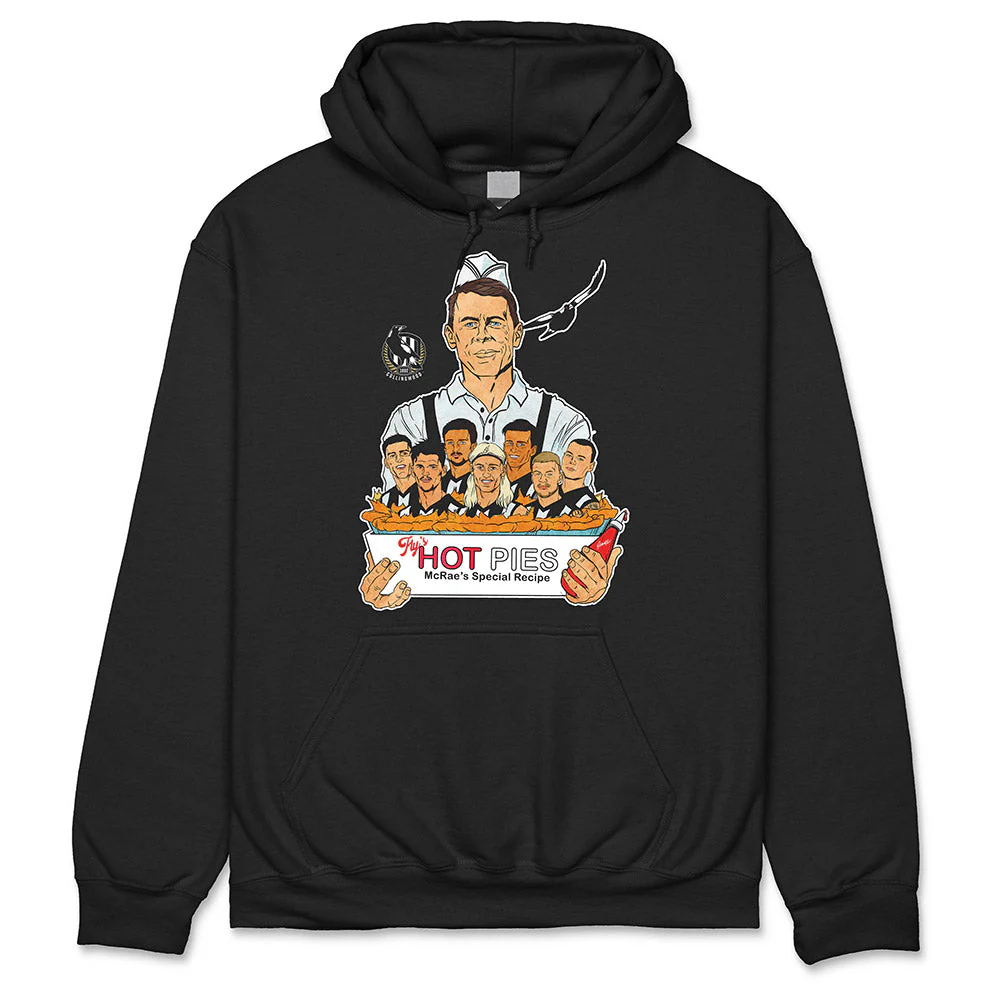 Collingwood 2023 Premiers Grange Hot Pies Adults Hoodie - Image 3
