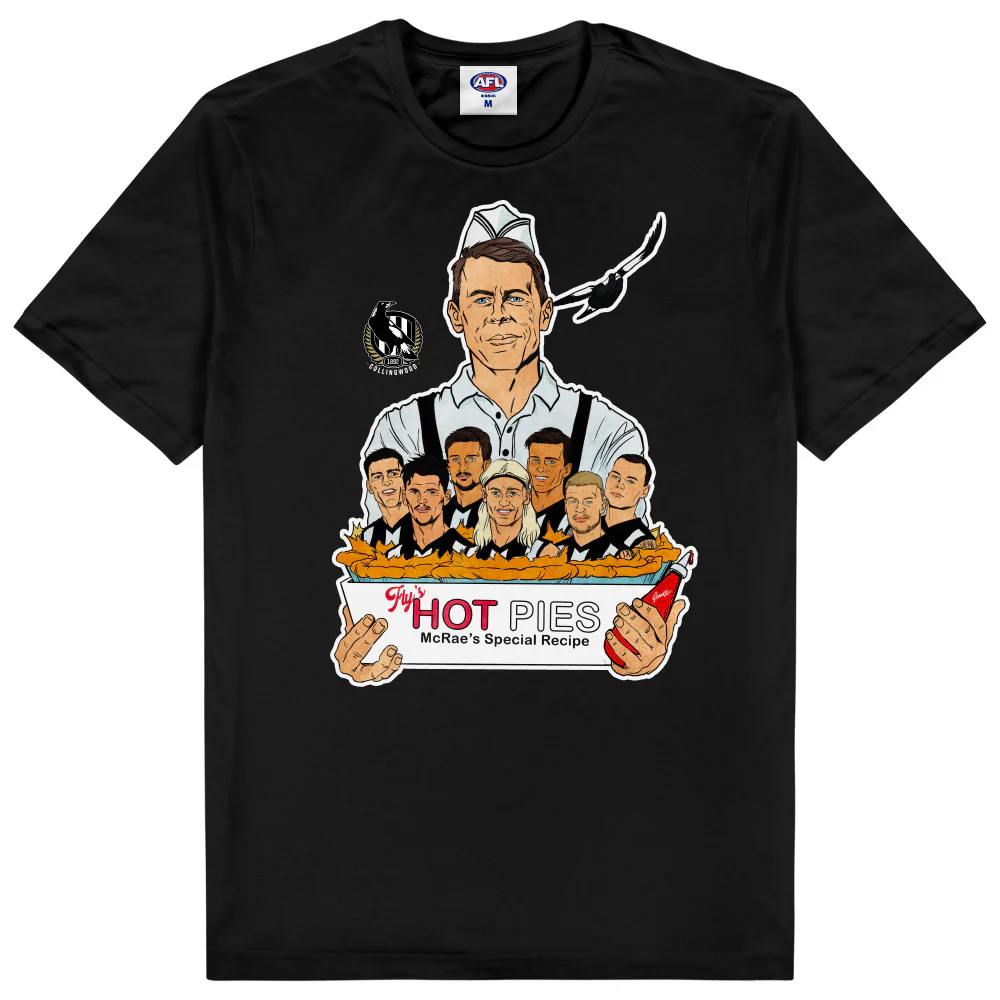 Collingwood 2023 Premiers Grange Hot Pies Adults Tee