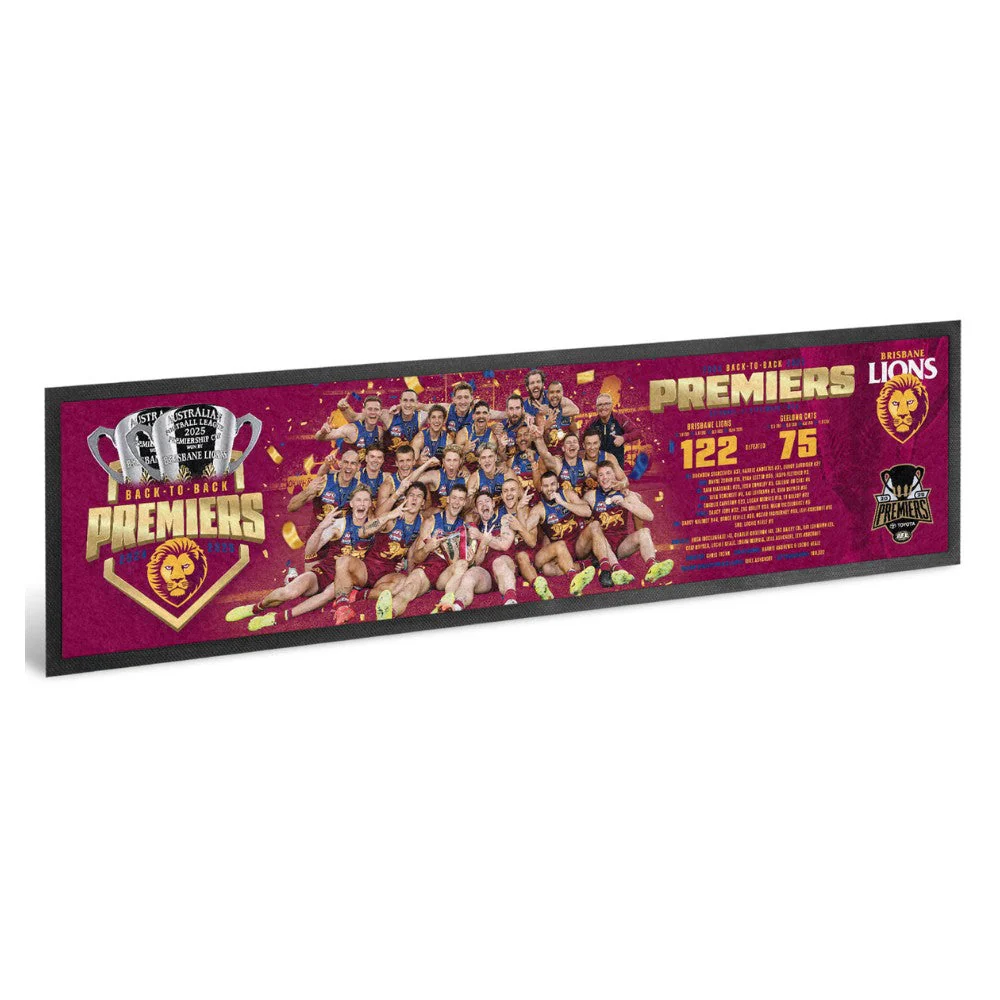 Brisbane Lions 2025 Premiers Team Bar Runner