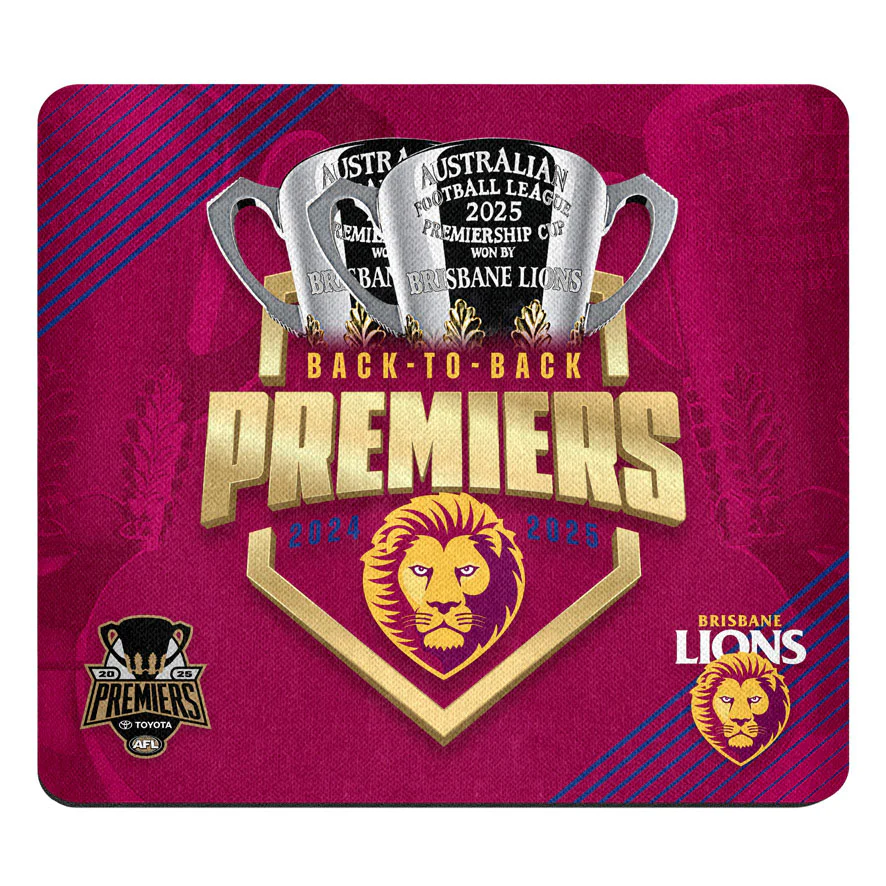 Brisbane Lions Premiers 2025 Back To Back Mouse Mat