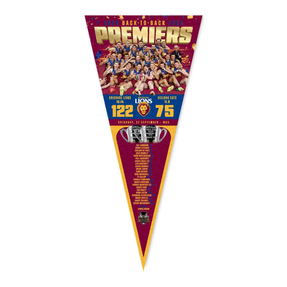 Brisbane Lions 2025 Premiers Team Pennant