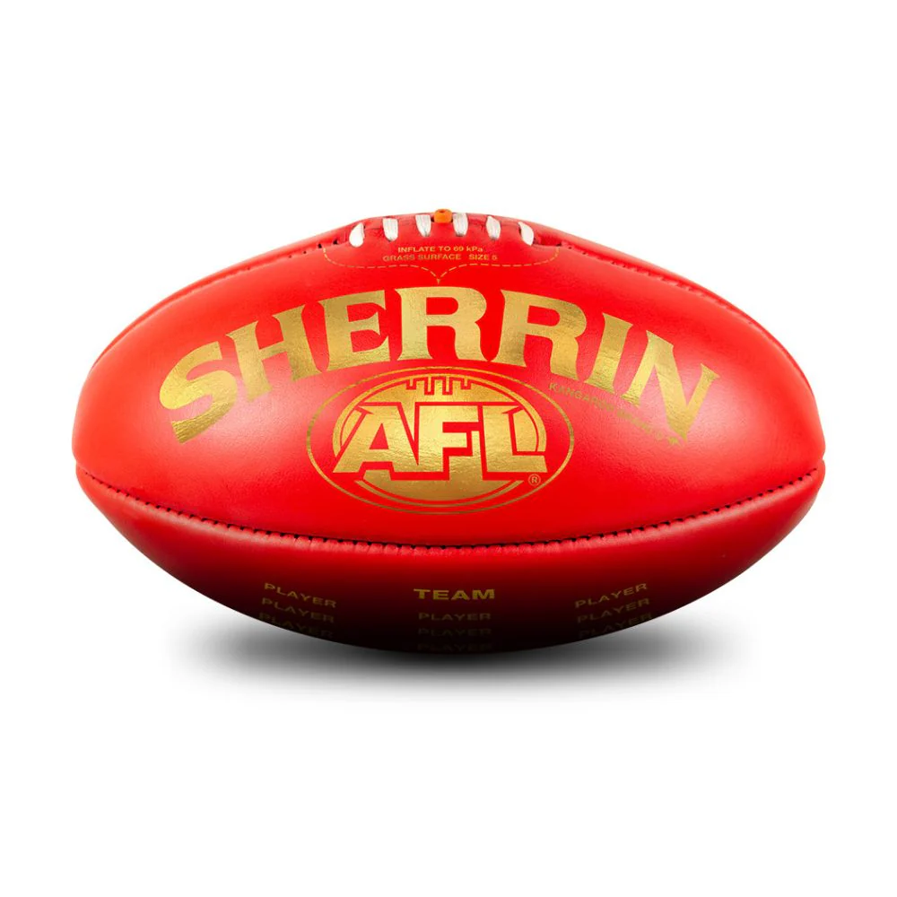 Brisbane Lions 2025 Premiers Sherrin Kb Leather Football - Size 5 (boxed)