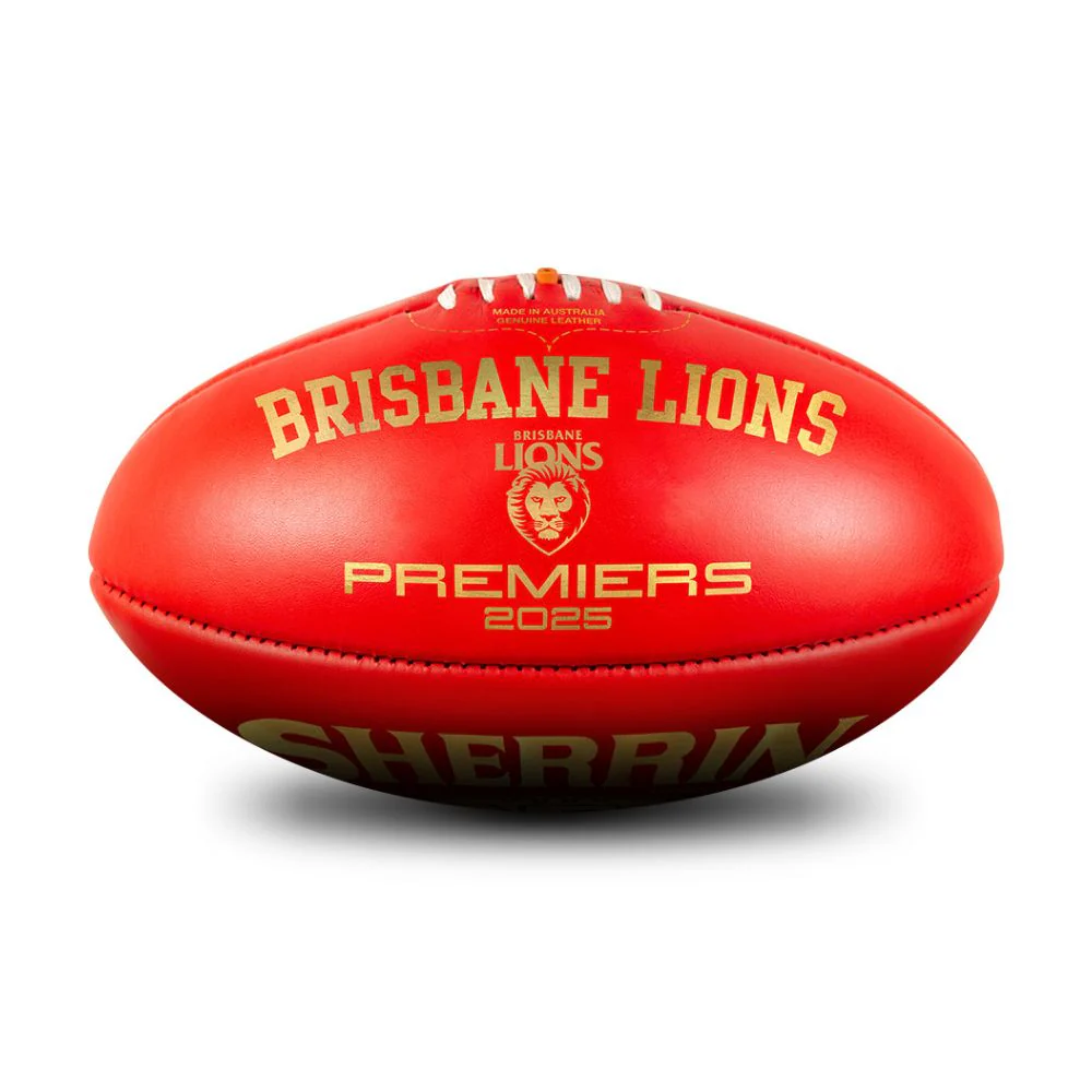Brisbane Lions 2025 Premiers Sherrin Kb Leather Football - Size 5 (boxed) - Image 2