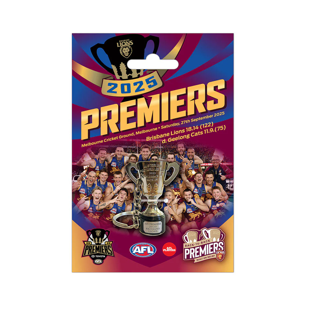 Brisbane Lions 2025 Premiers 3d Trophy Keyring