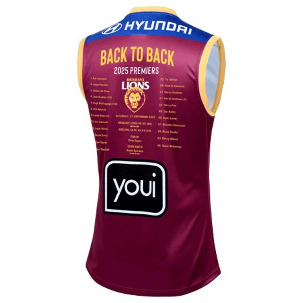 Brisbane Lions 2025 Premiers Adult Home Guernsey - Image 2