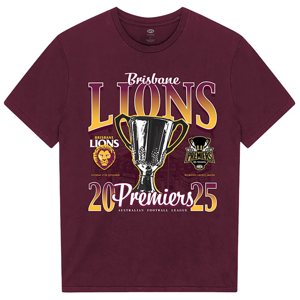 Brisbane Lions 2025 Premiers Cup Mens Tee