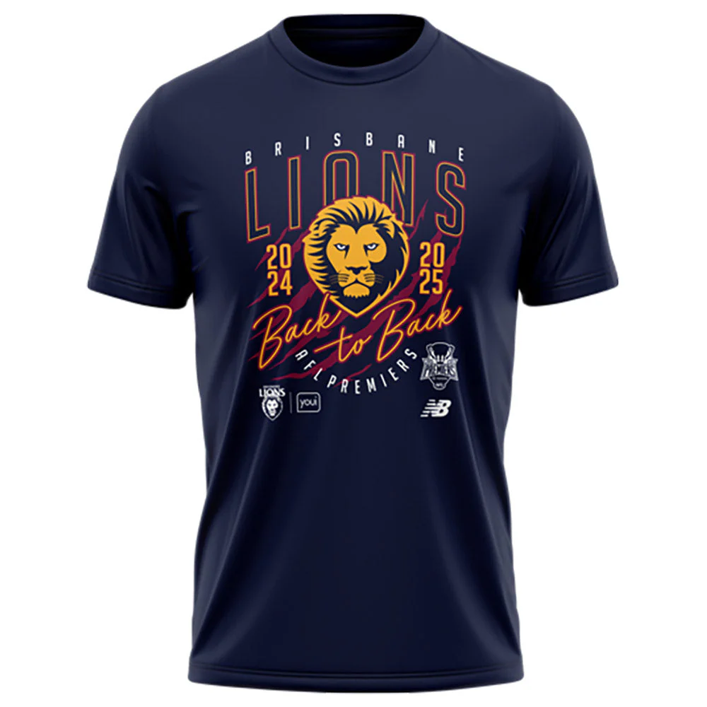 Brisbane Lions 2025 Premiers Mens Tee