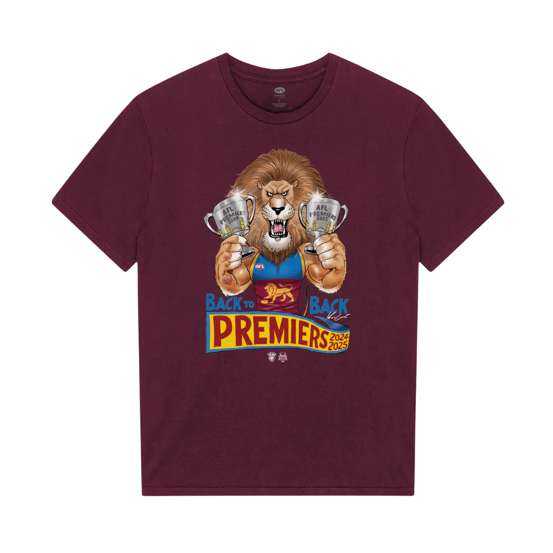 Brisbane Lions 2025 Premiers Mark Knight Mens Tee