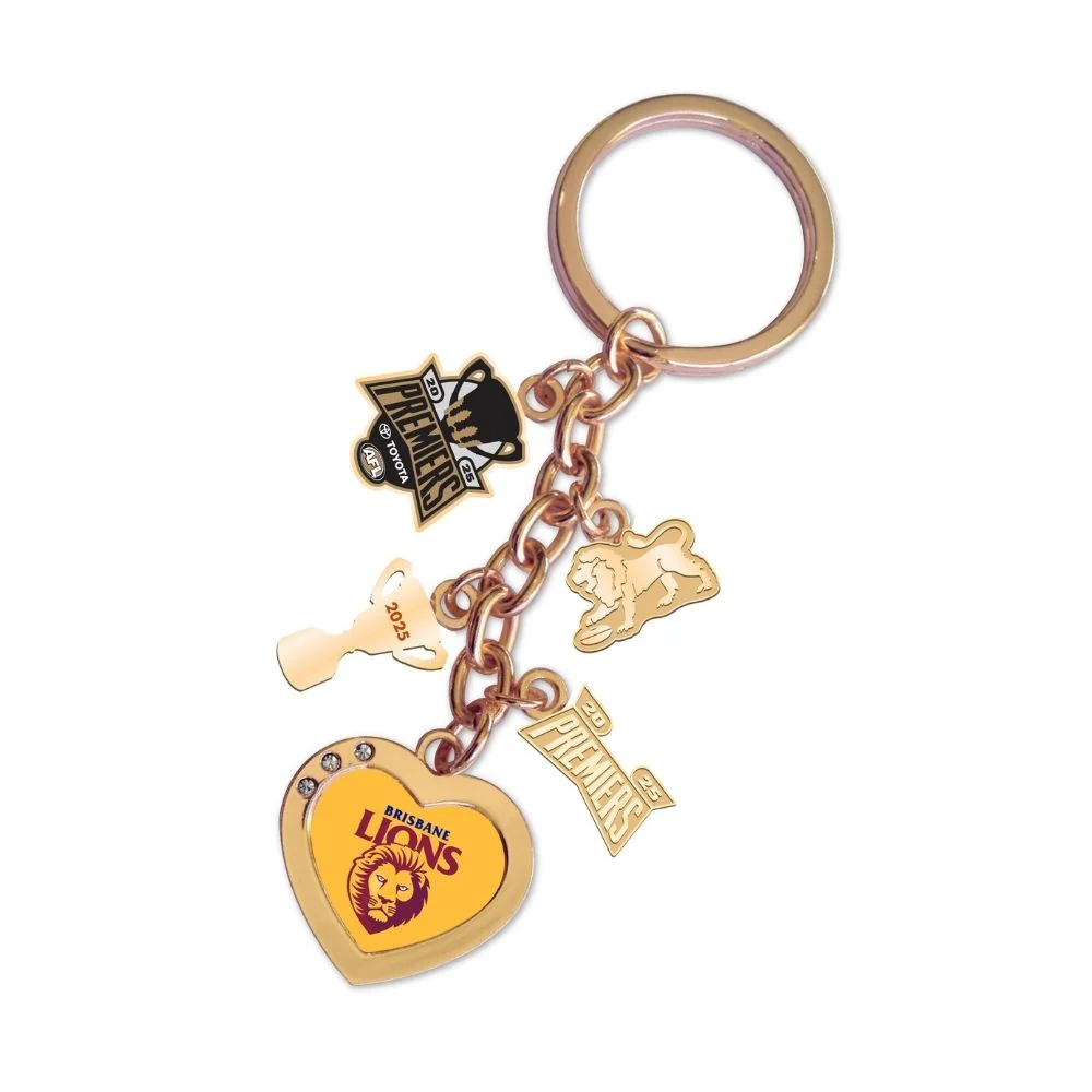 Brisbane Lions 2025 Premiers Charm Keyring