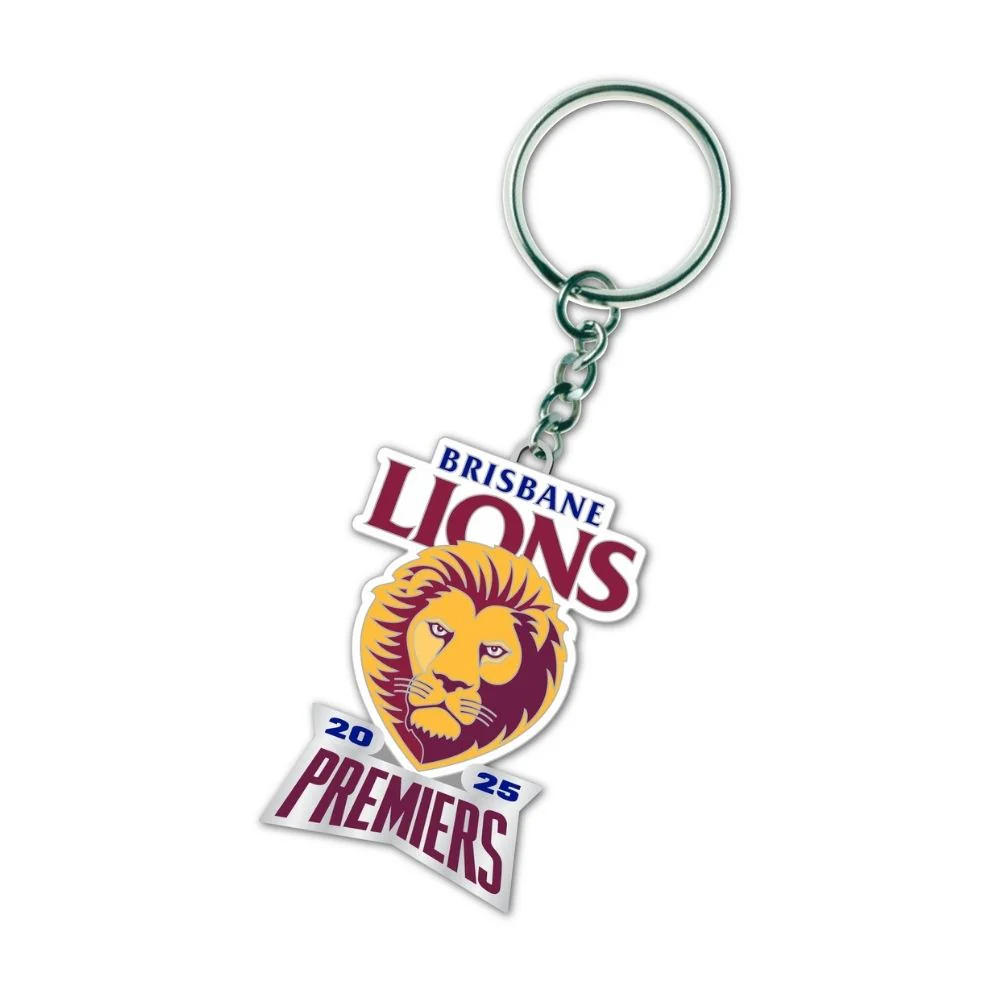 Brisbane Lions 2025 Premiers Logo Keyring