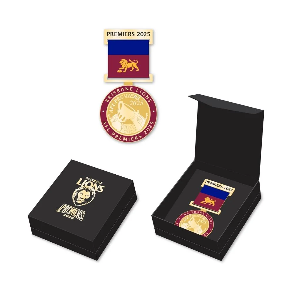 Brisbane Lions 2025 Premiers 3d Medal (boxed)