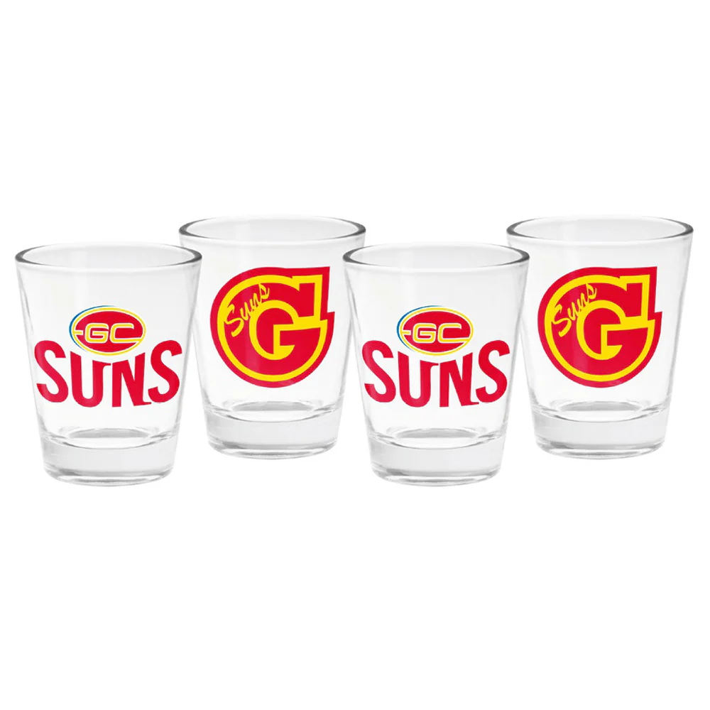 Gold Coast Suns 4pk Shot Glasses