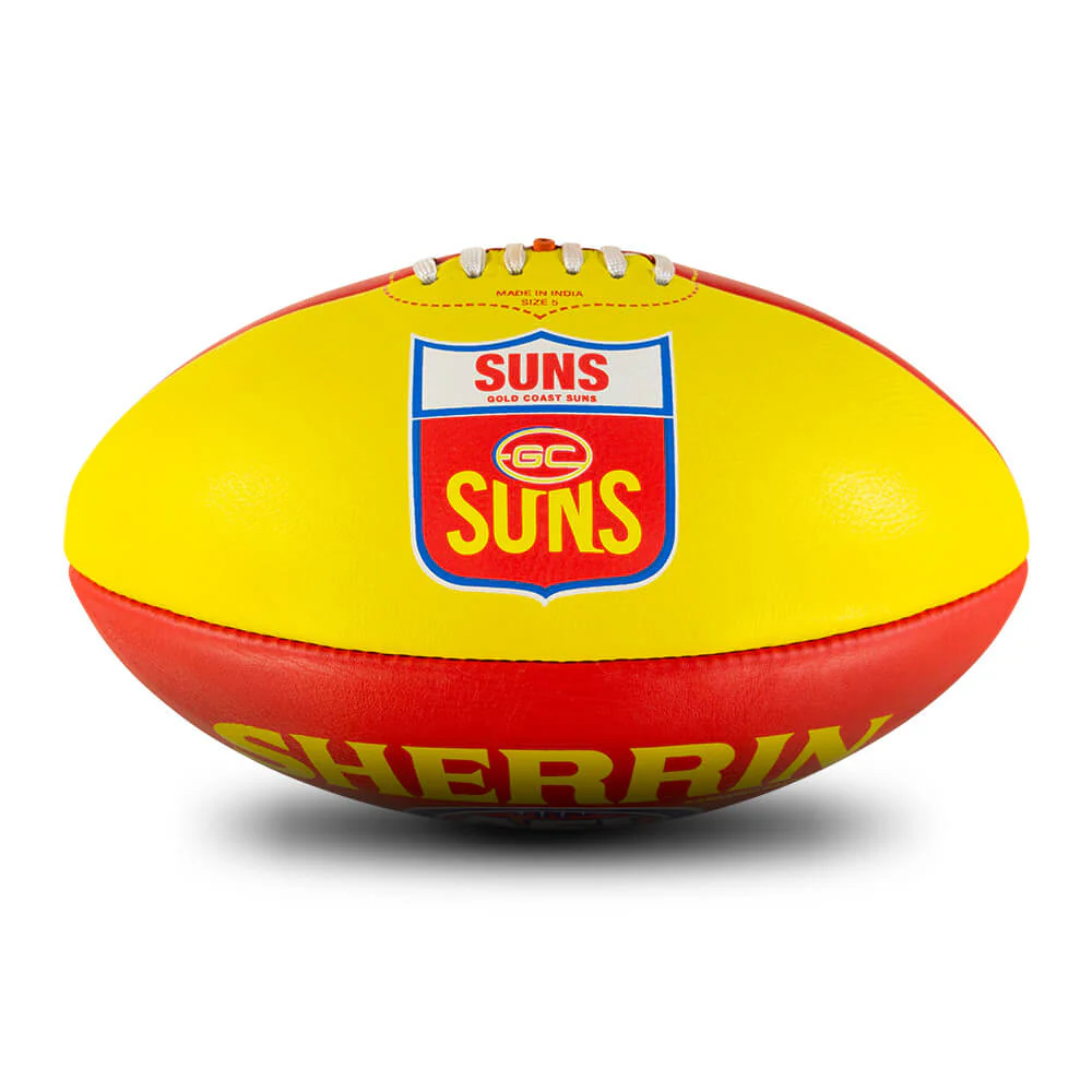 Gold Coast Suns Leather Football - Size 5 - Image 5
