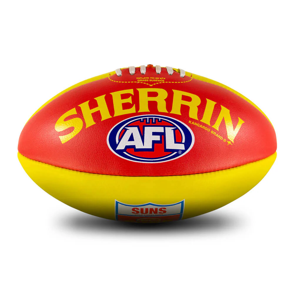 Gold Coast Suns Leather Football - Size 5 - Image 8