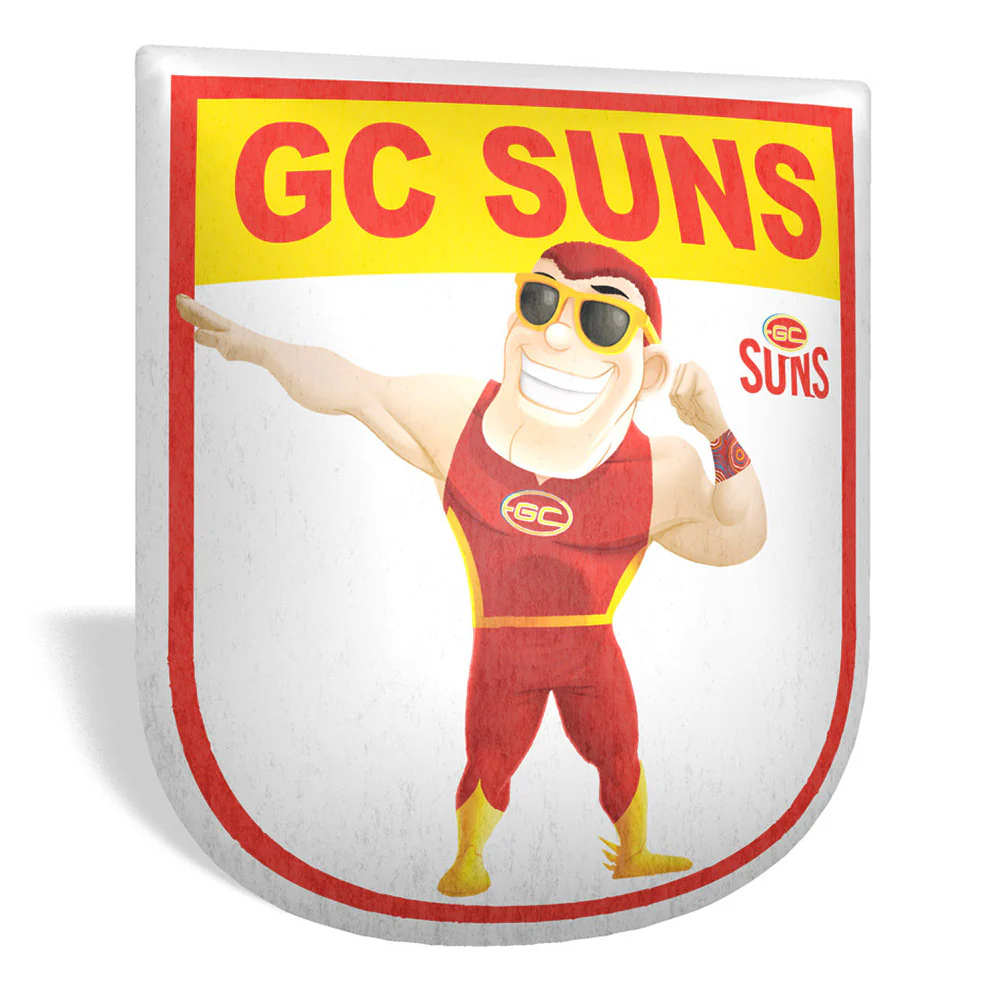 Gold Coast Suns Retro Mascot Shaped Cushion - Image 2