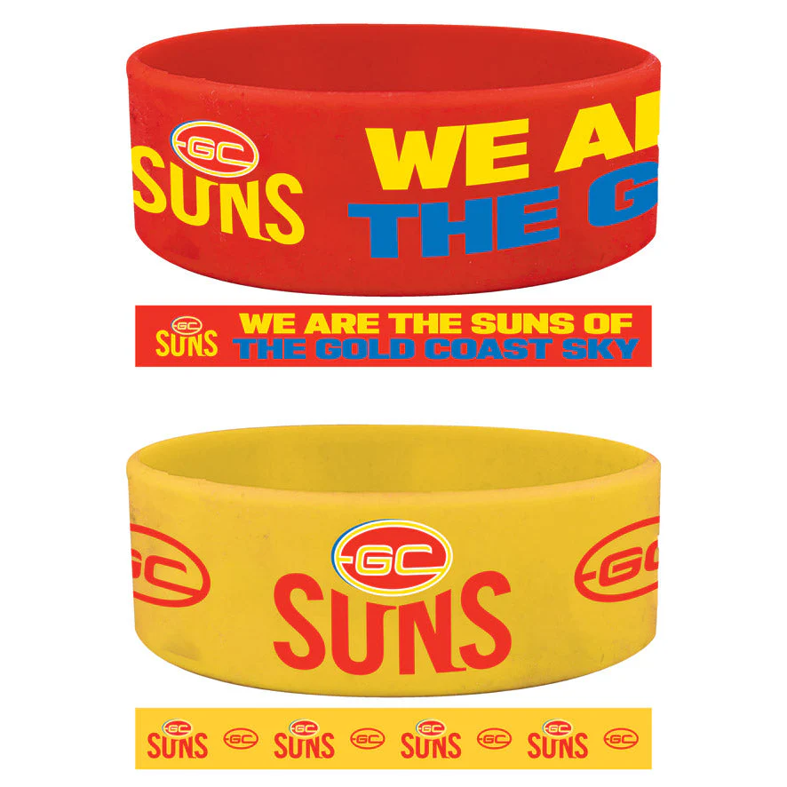 Gold Coast Suns Silicone Wrist Bands 2 Pack